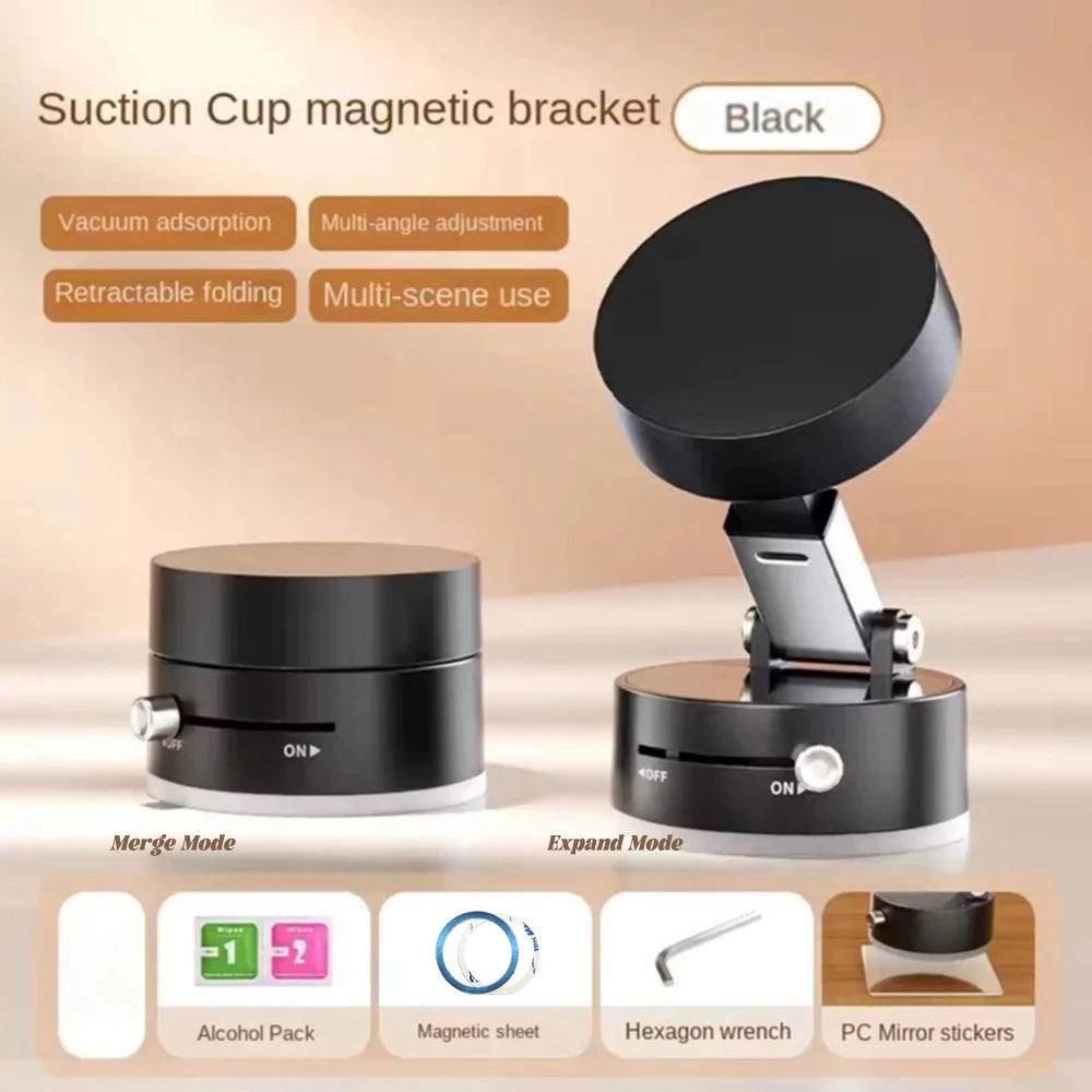 Suction Cup Magnetic For Magsafe Phone Holder Vacuum Suction Desktop Stand Car Bracket Portable Adjustable Angle Lazy Kickstand