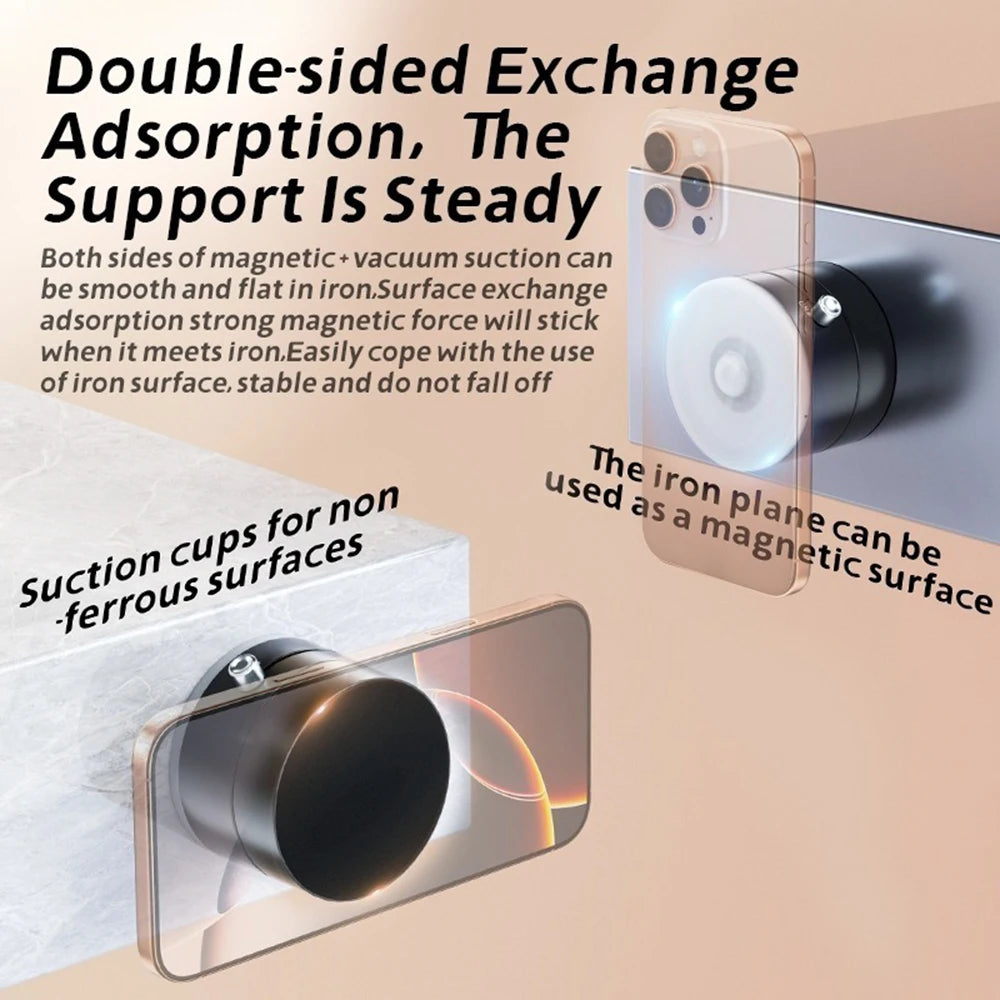 Suction Cup Magnetic For Magsafe Phone Holder Vacuum Suction Desktop Stand Car Bracket Portable Adjustable Angle Lazy Kickstand