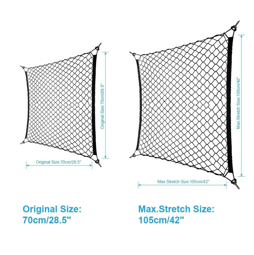 NylonCar Trunk Cargo Net with 4 Hooks Trunk Storage Organizer Net For Audi A1 A2 A3 A4 A5 A6 A7 A8 Q2 Q3 Q5 Q7 S3 S4 S5 S6 S7 S8