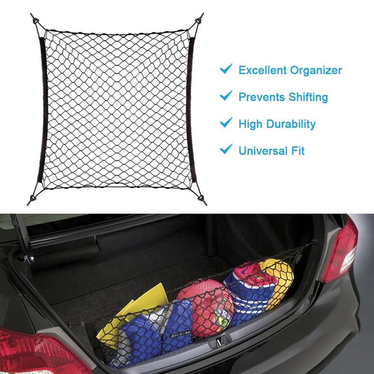 NylonCar Trunk Cargo Net with 4 Hooks Trunk Storage Organizer Net For Audi A1 A2 A3 A4 A5 A6 A7 A8 Q2 Q3 Q5 Q7 S3 S4 S5 S6 S7 S8