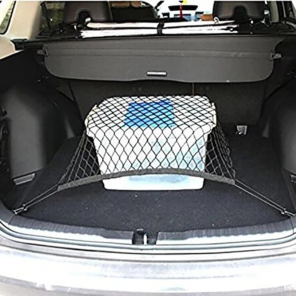 NylonCar Trunk Cargo Net with 4 Hooks Trunk Storage Organizer Net For Audi A1 A2 A3 A4 A5 A6 A7 A8 Q2 Q3 Q5 Q7 S3 S4 S5 S6 S7 S8